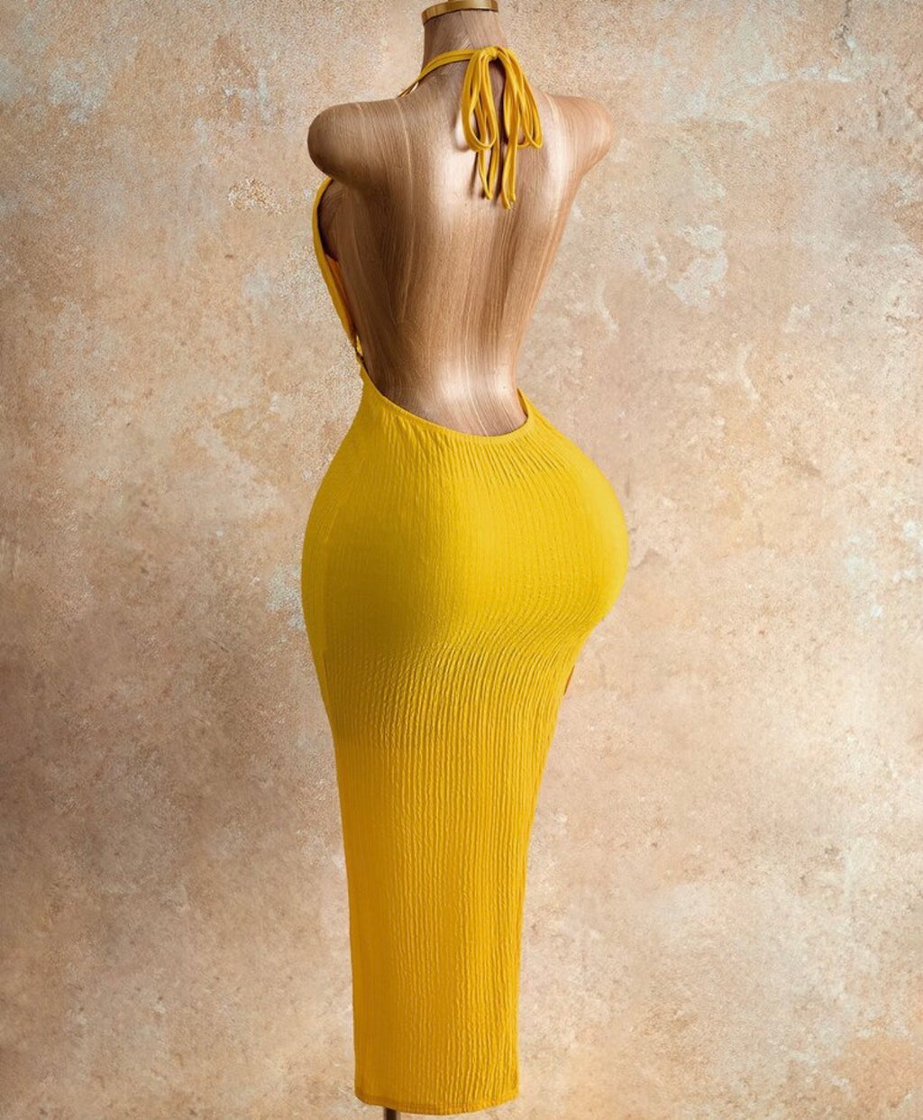 Sunshine Goddess Cut-Out Midi Dress