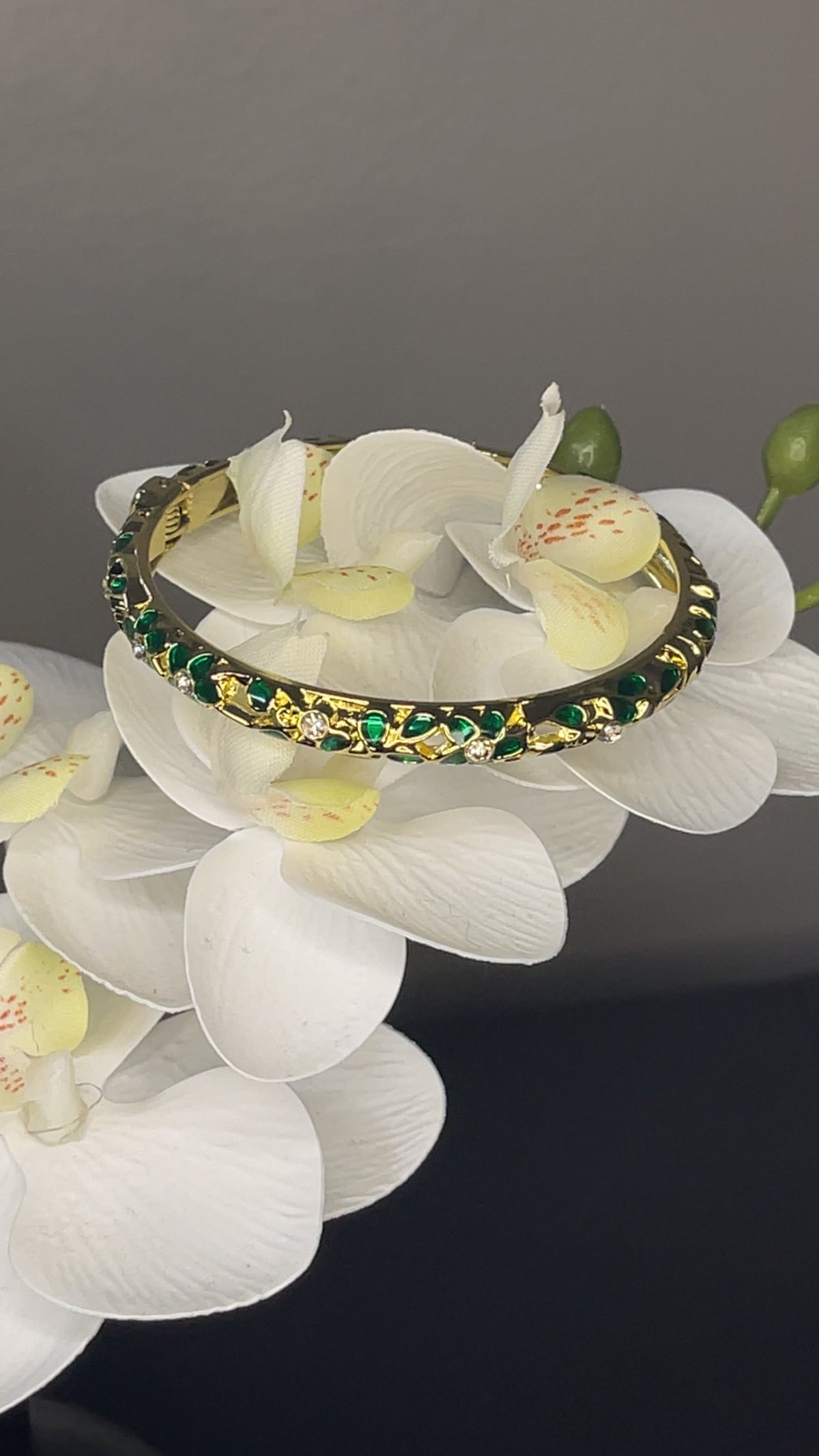 Emerald Vine Crystal Bangle