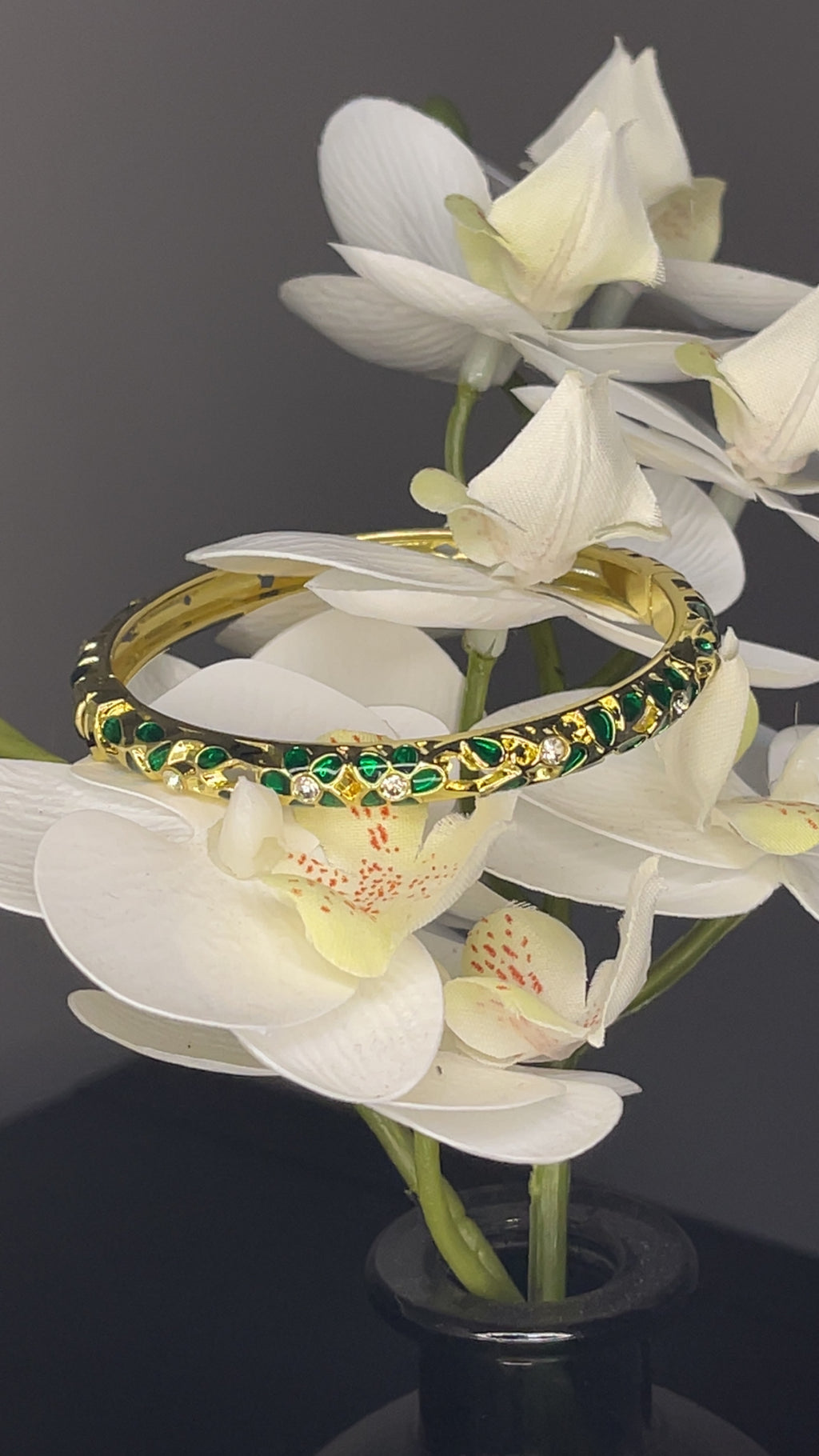 Emerald Vine Crystal Bangle