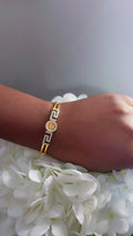Greek Key Crystal Medallion Bracelet