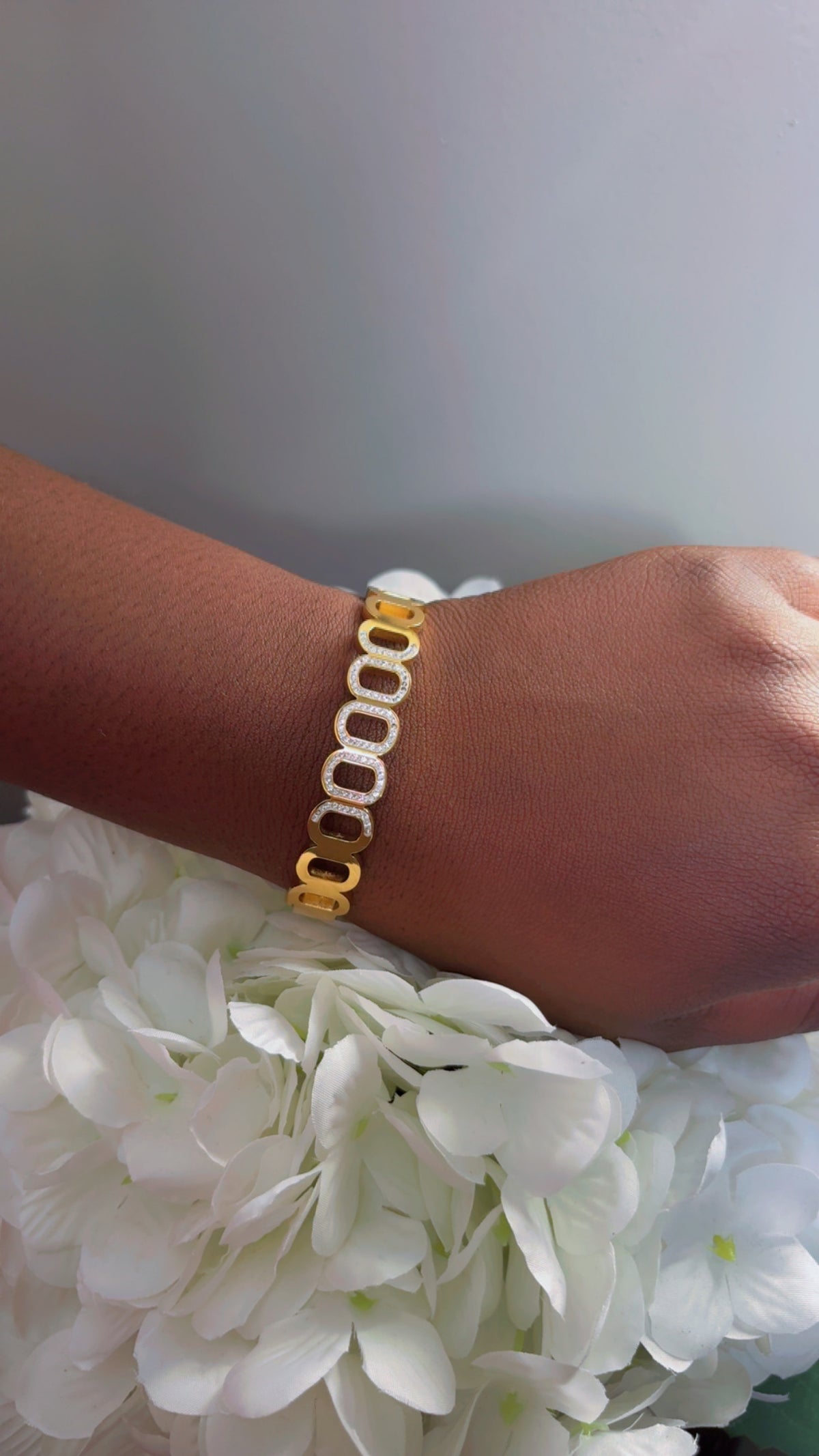 Gold-Tone Pavé Link Bangle