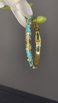 Turquoise Mosaic Crystal Bangle