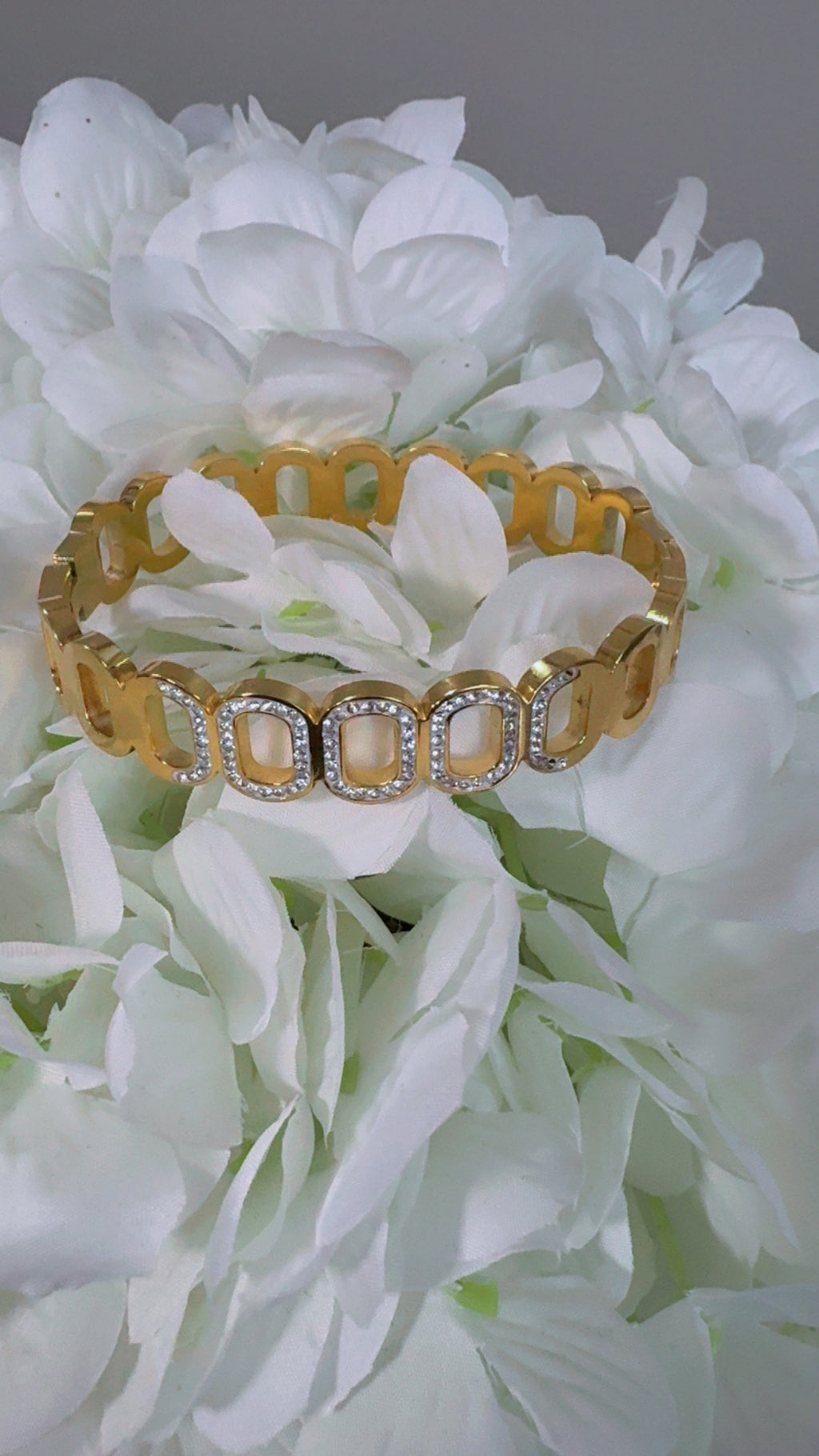Gold-Tone Pavé Link Bangle