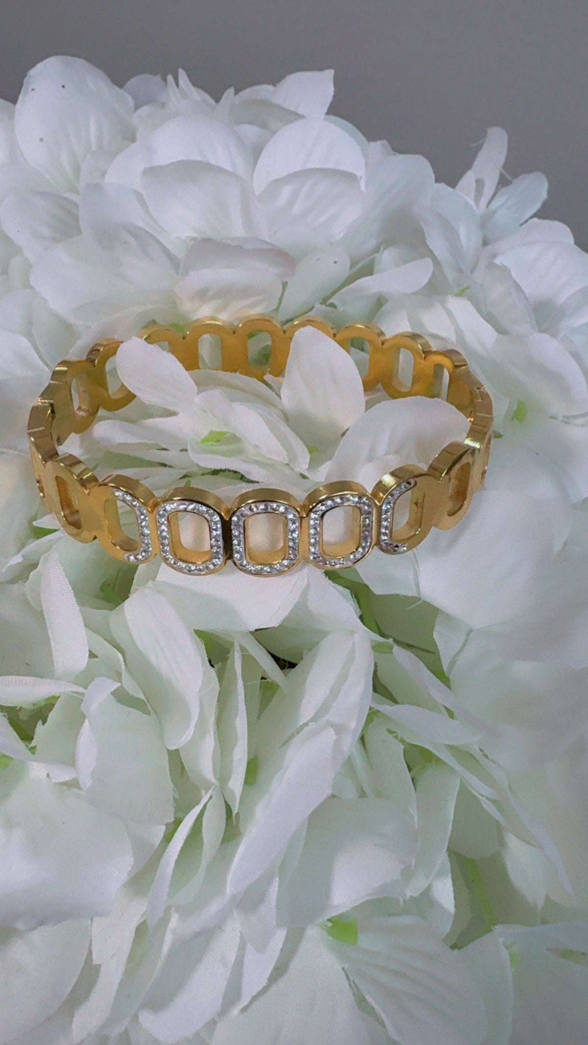 Gold-Tone Pavé Link Bangle