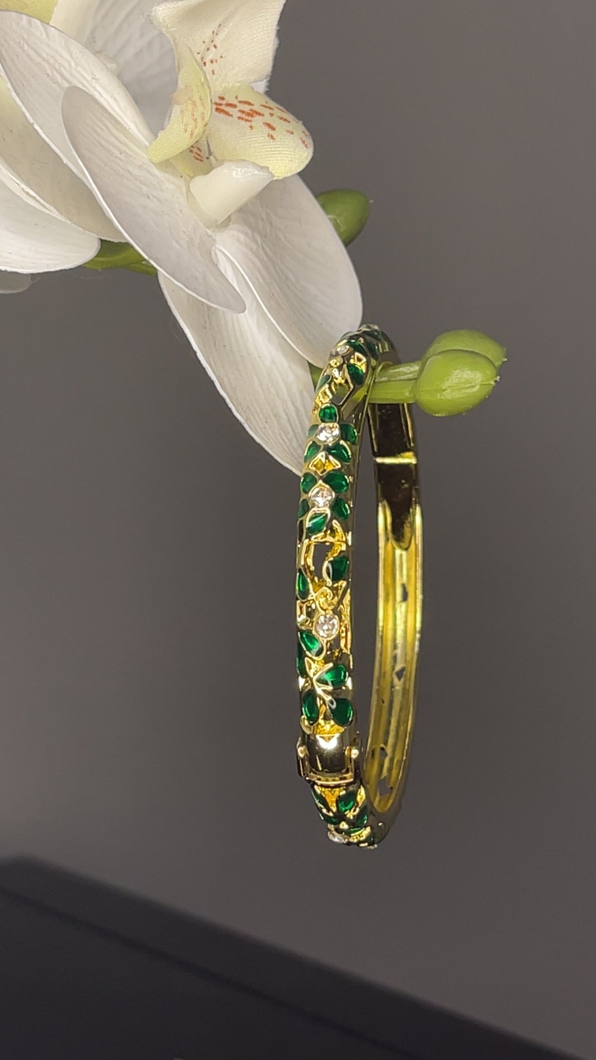 Emerald Vine Crystal Bangle