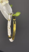 Ivory Blossom Crystal Hinged Bangle