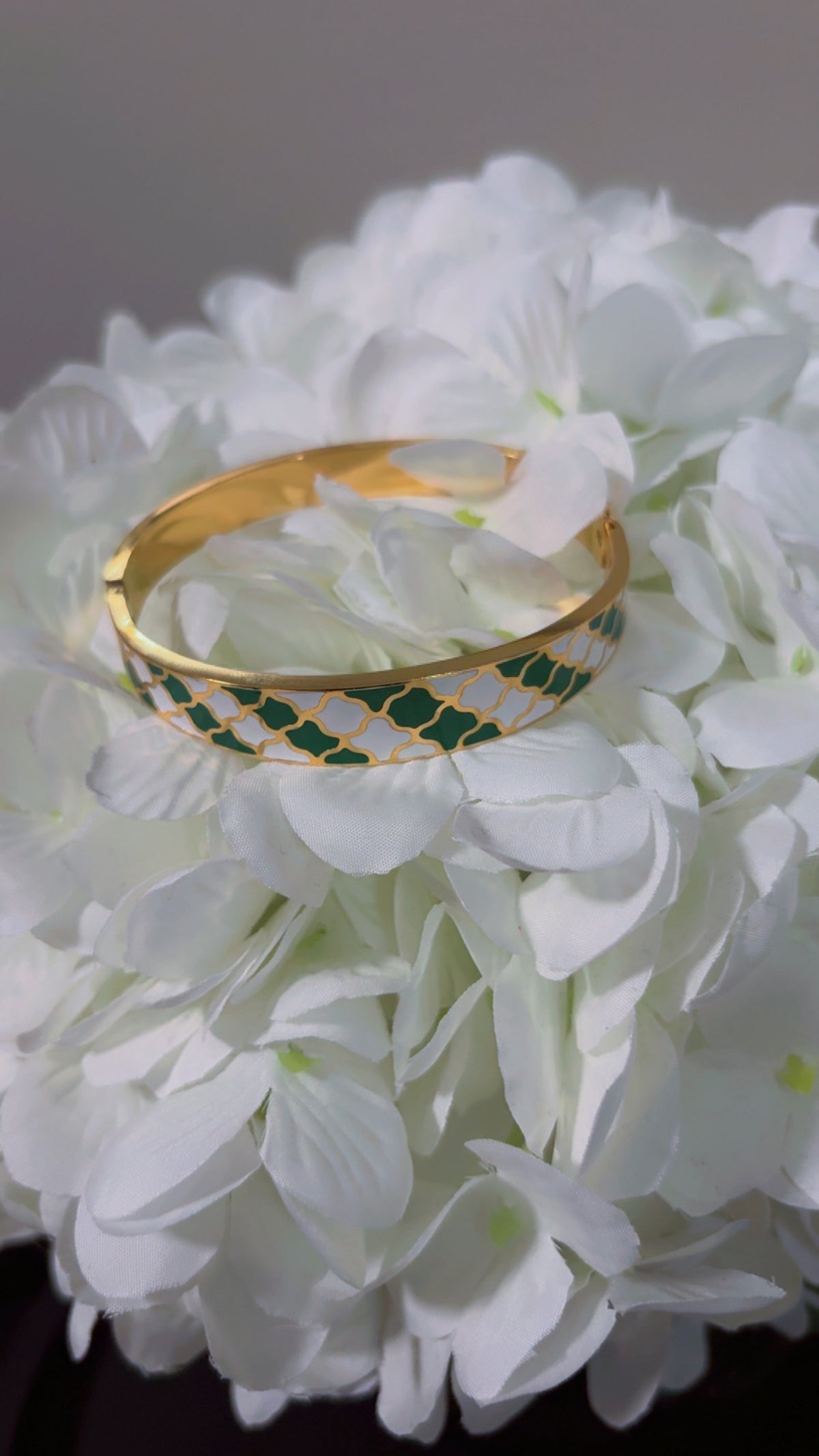 Emerald Check Enamel Bangle