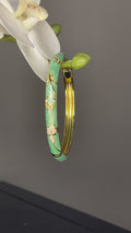 Mint Green Floral Crystal Bangle