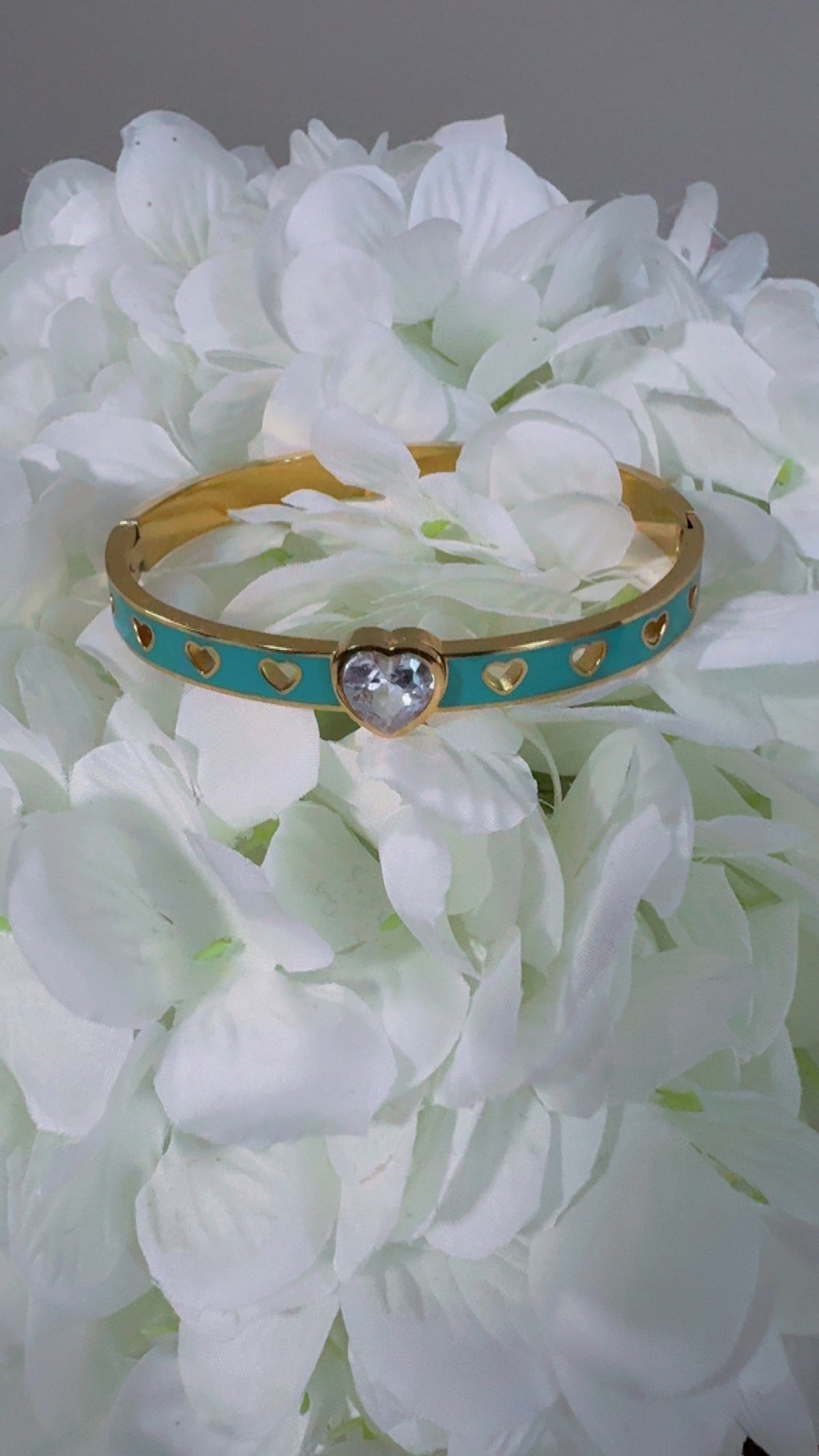 Turquoise Enamel Heart Bracelet