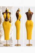 Sunshine Goddess Cut-Out Midi Dress