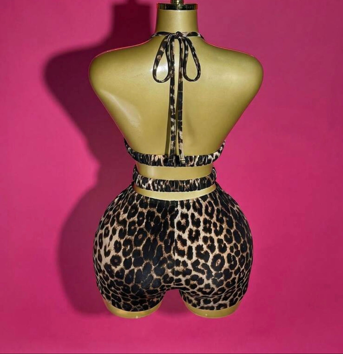 Wild Chic Leopard Halter Cut-Out Romper