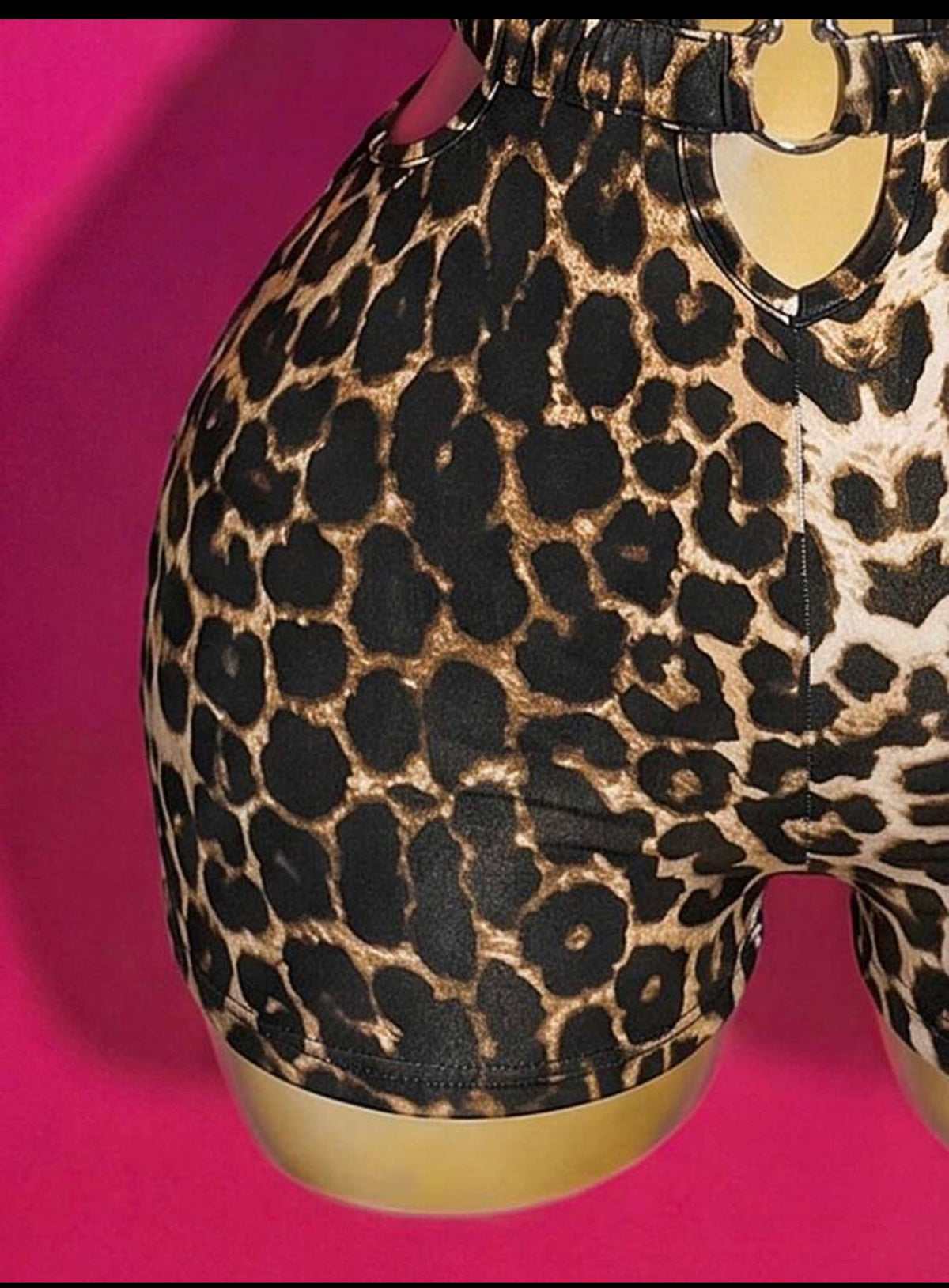 Wild Chic Leopard Halter Cut-Out Romper